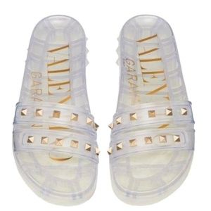 Valentino Clear Rockstud Platform Sandals